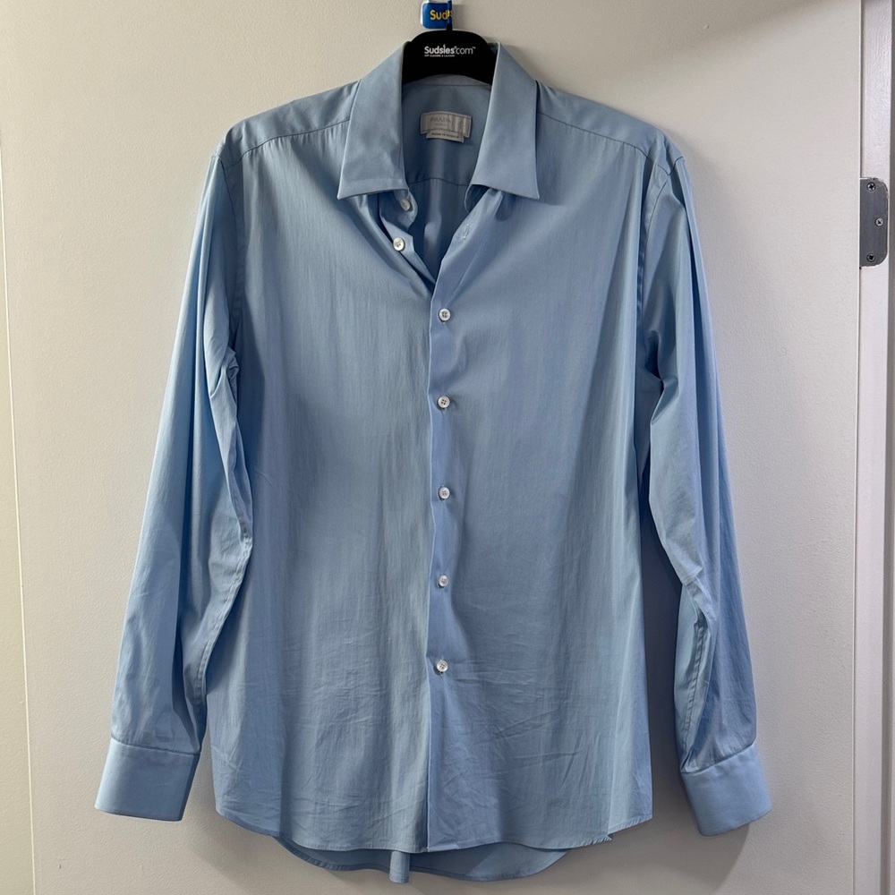 Prada Sky Blue Men's Dress Shirt